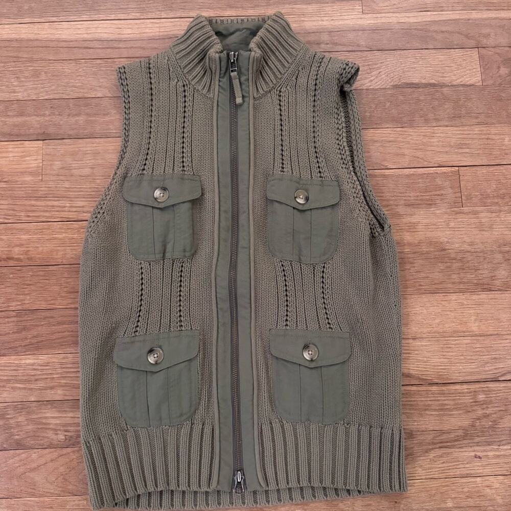 Eddie Bauer Women's 100% Cotton Utility Knit Sweater Vest Size Medium b74